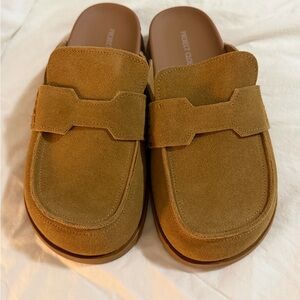 Women's Tan Suede Slip-On Loafers